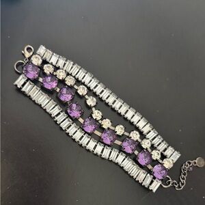 Elegant Purple and Silver Bracelet